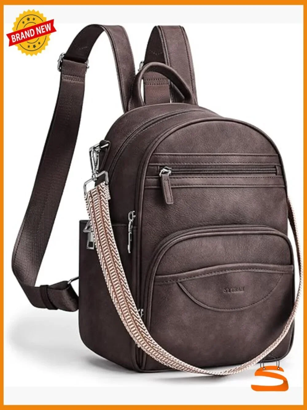 Mini Vegan Leather Backpack Purse RFID Blocking Tablet Pocket Convertible